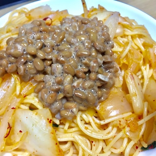 納豆キムチパスタ